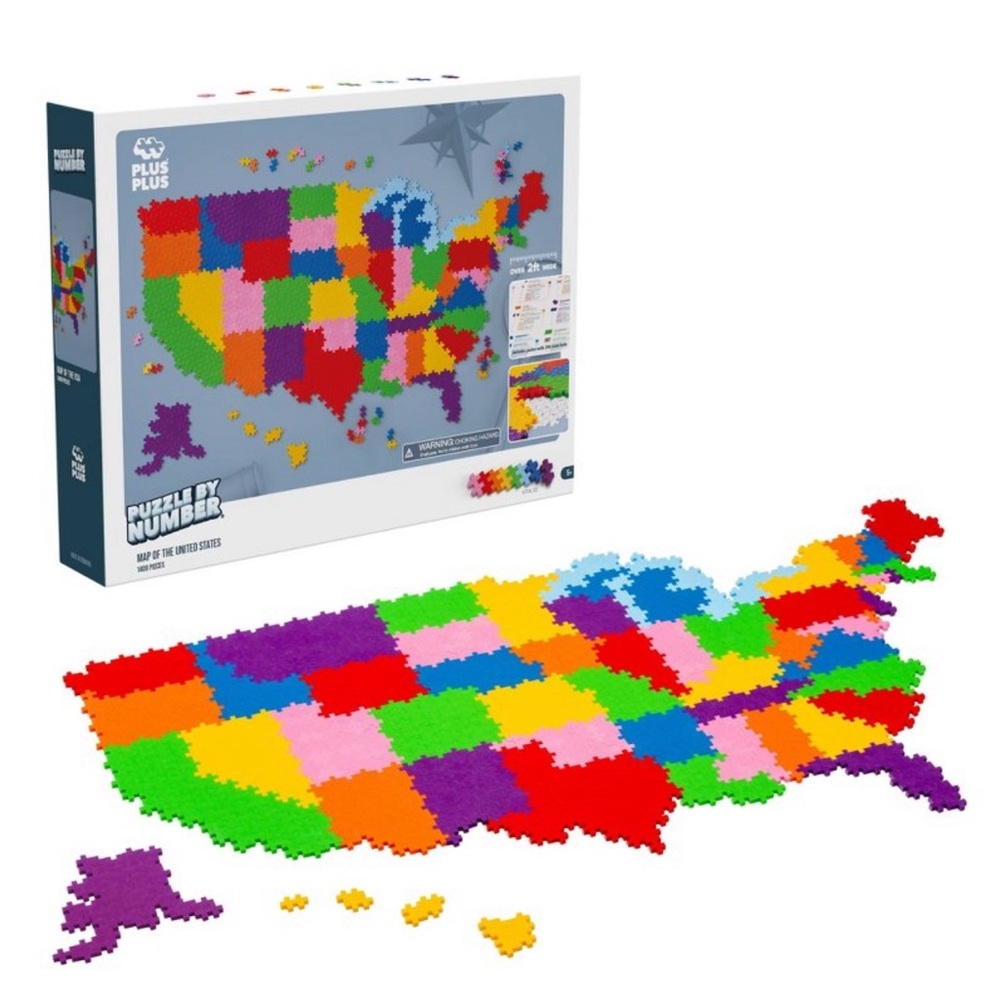 Plus-Plus Puzzle by Number Map of United States